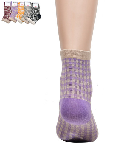 화인 발목 체크 무늬 양말세트 귀여운 데일리 편안한 포인트삭스 패턴 양말 24cm